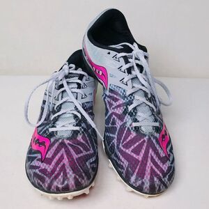 Saucony Havok XC Racing Spikes Silver Pink Womens Running Shoes / Size: 10